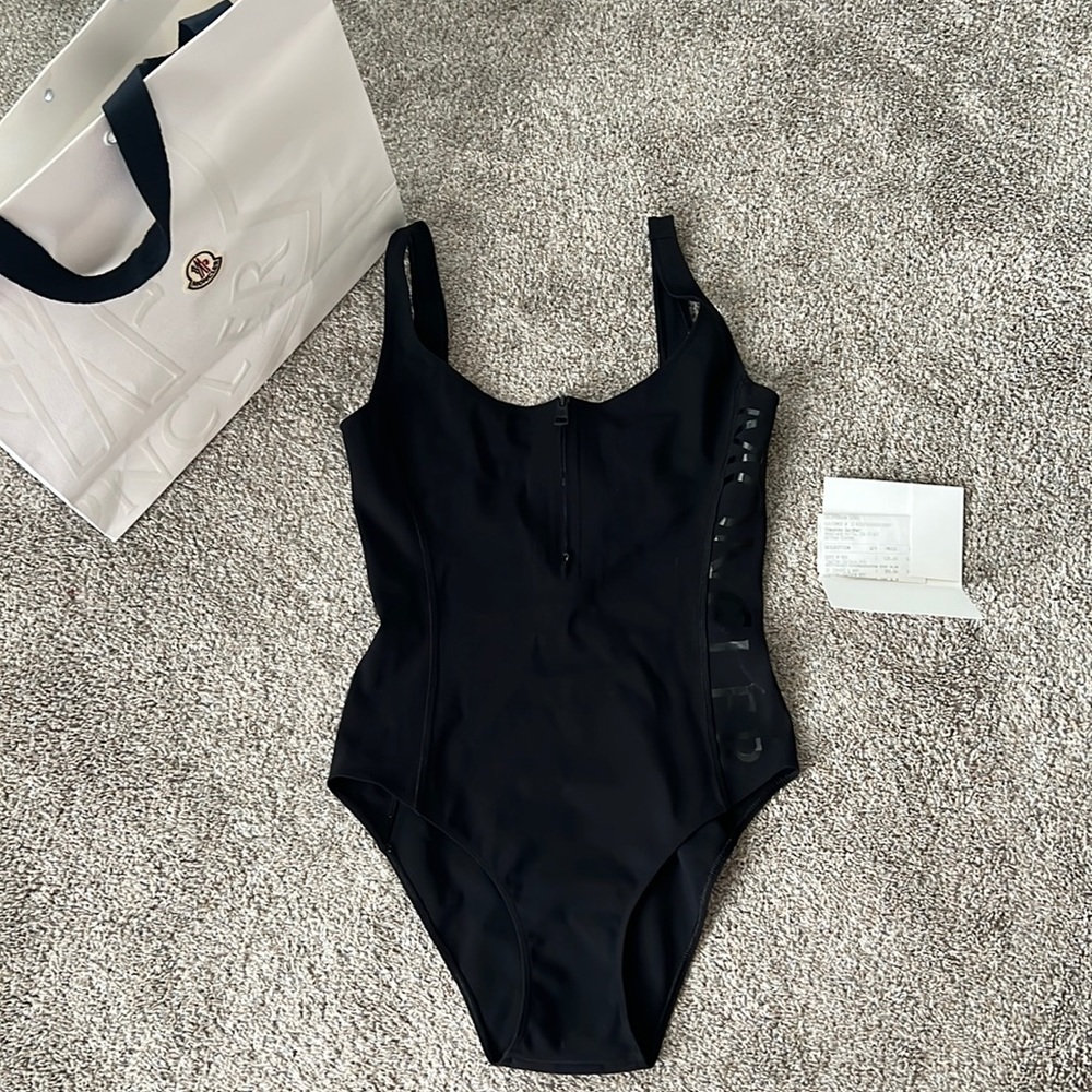 Black Moncler One Piece Swimsuit